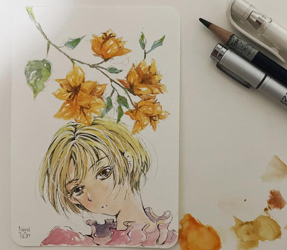 Girl with flower
